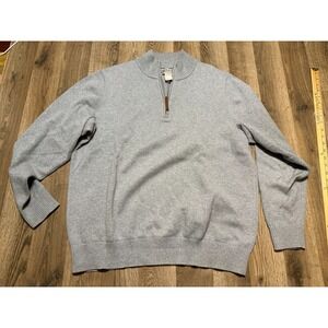 Duluth Trading Co. Sweater, Men's Size Large, Gray, Pullover, 1/4 Zipper